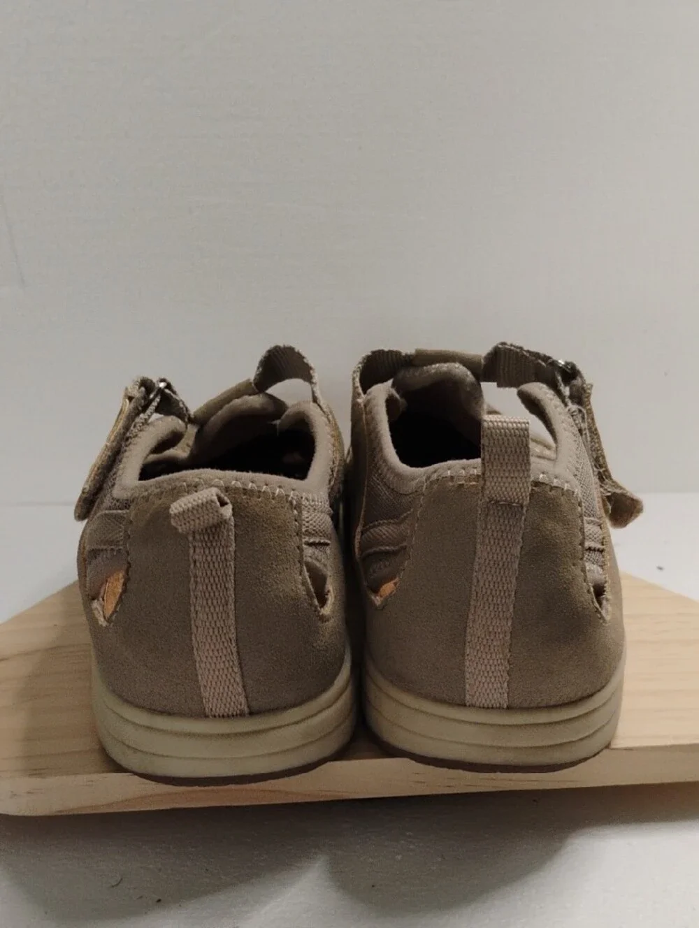 Origins Taupe Suede Strap Cutout Sandals